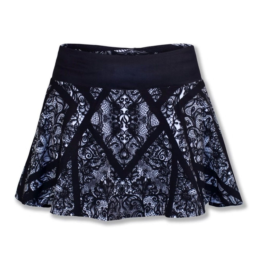 INKnBURN Size 4 Gatsby Flare Skirt Skort Running Athletic Tennis Black Lace Golf